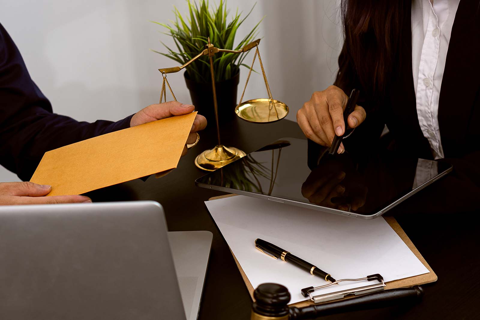Two business professionals in meeting